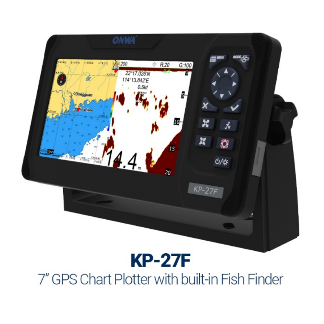 ONWA KP-27F 7-inch Marine GPS  - đánh giá và giá Fish Finder Transducer